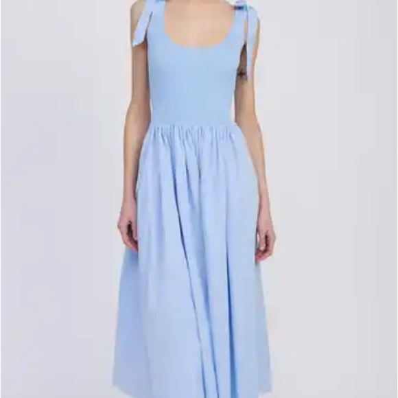 En Saison Dresses & Skirts - En Saison Wren Mixed Media Midi Sundress Medium